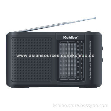 Portable FM/MW/SW1-6 8-band Radio with Antenna, Sized 220 x 130 x 64mm